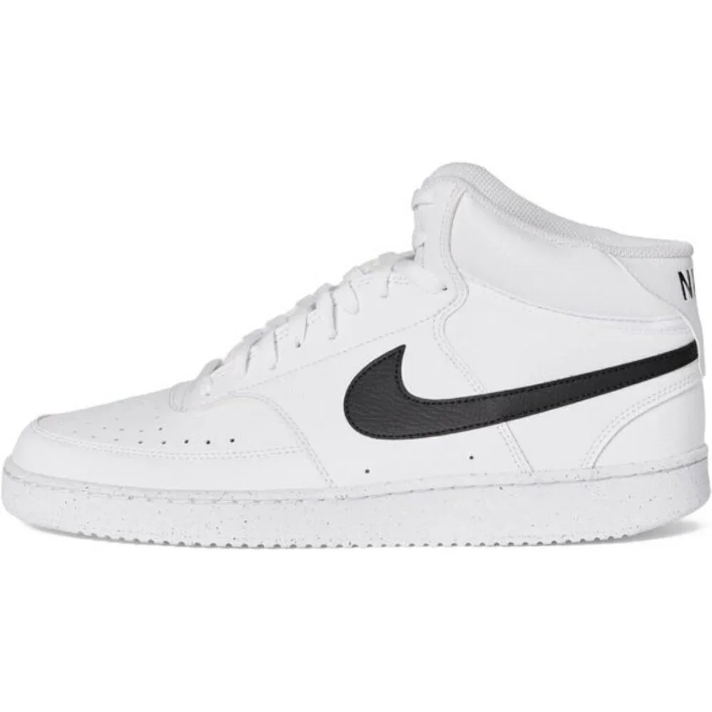 🆕Nike Men's White/Black/White Court Vision Mid Next Nature Fashion Sneakers
